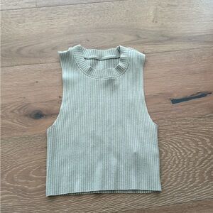 Aerie Sleeveless Ribbed Knit Top - sage